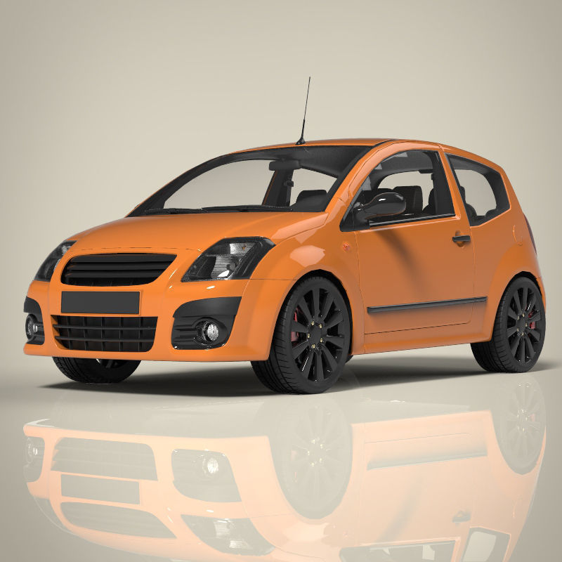 Hatchback car 3D model_2