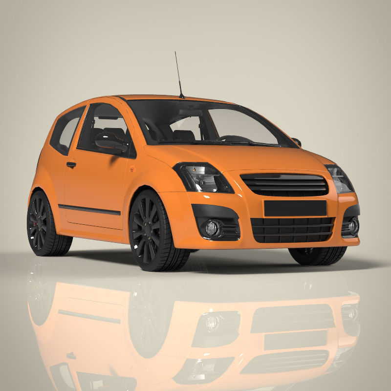 Hatchback car 3D model_1
