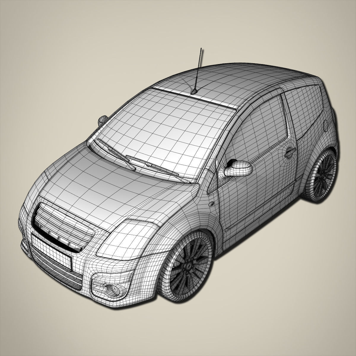 Hatchback car 3D model_9