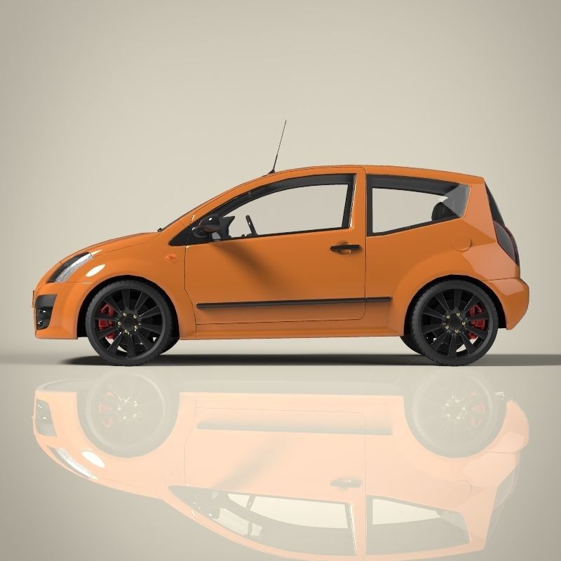 Hatchback car 3D model_4