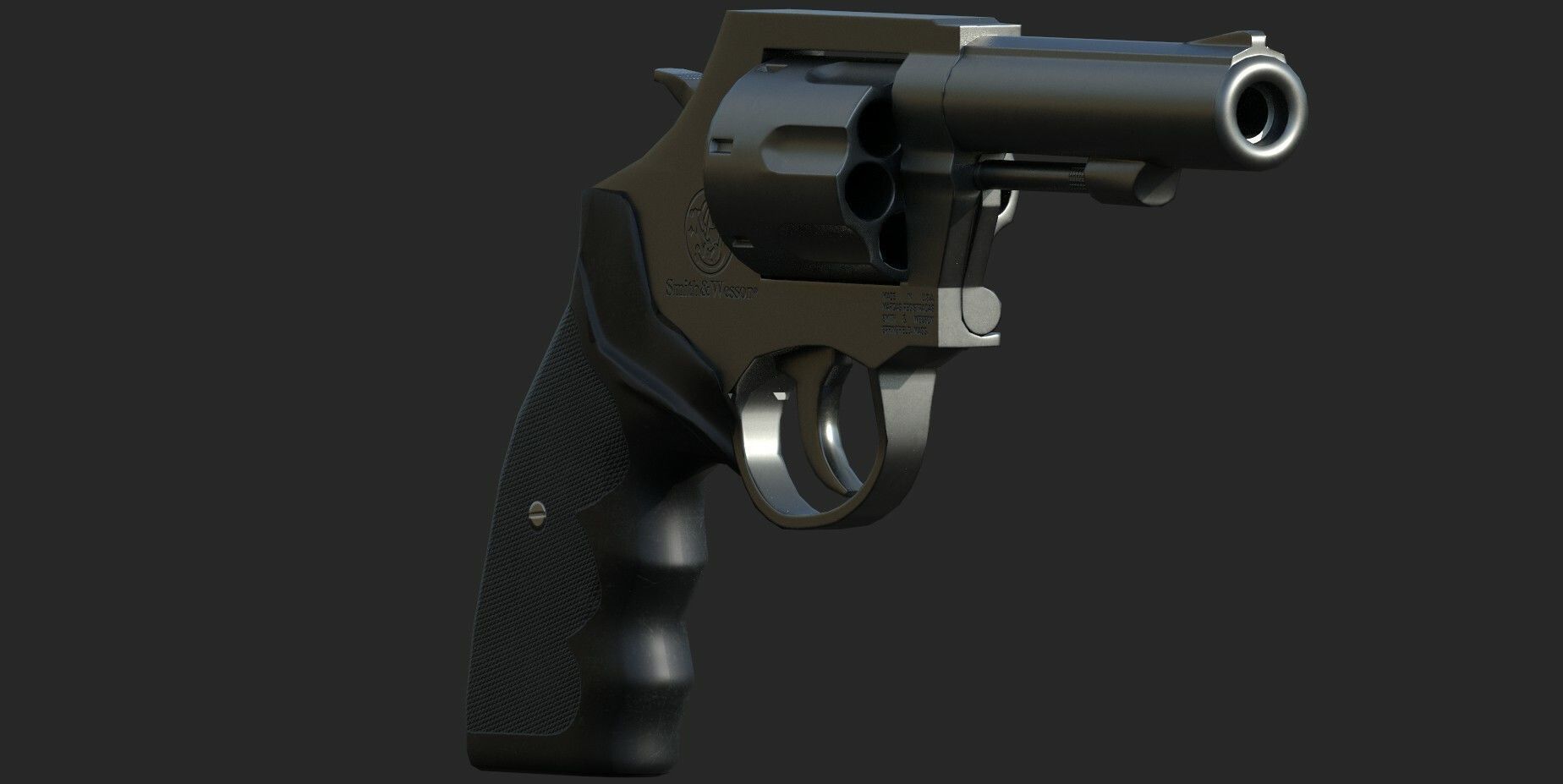 Smith  Wesson Low-poly 3D model_2