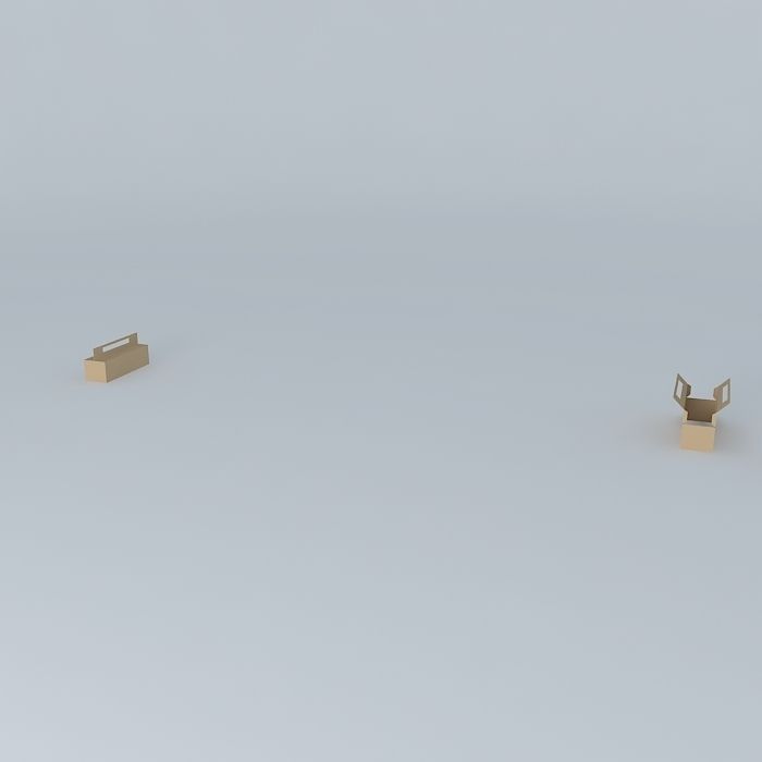 packing two gold boxes Free 3D model_1