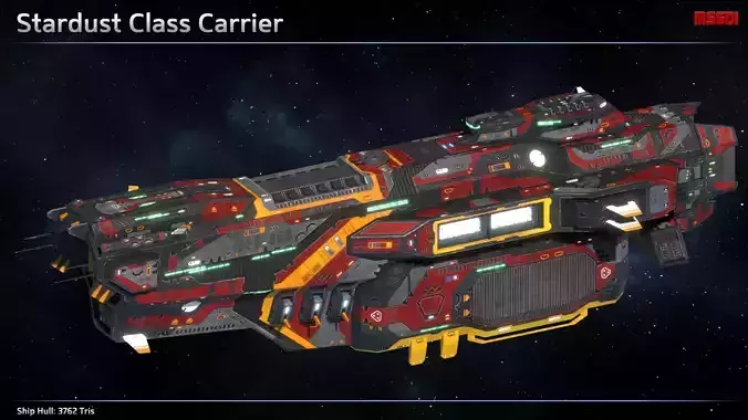 Spaceship Carrier Stardust Low-poly 3D model