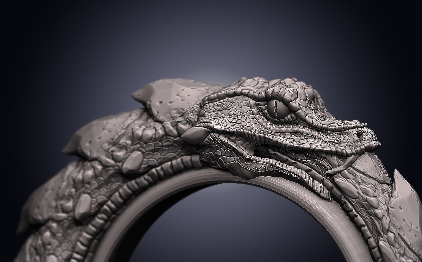 Snakering Oroboro 3D print model_5