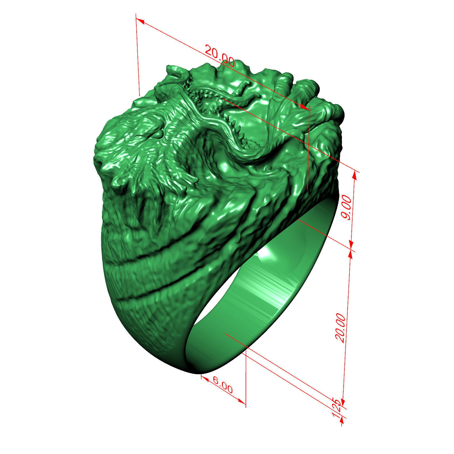 Monster Ring 3D print model_8
