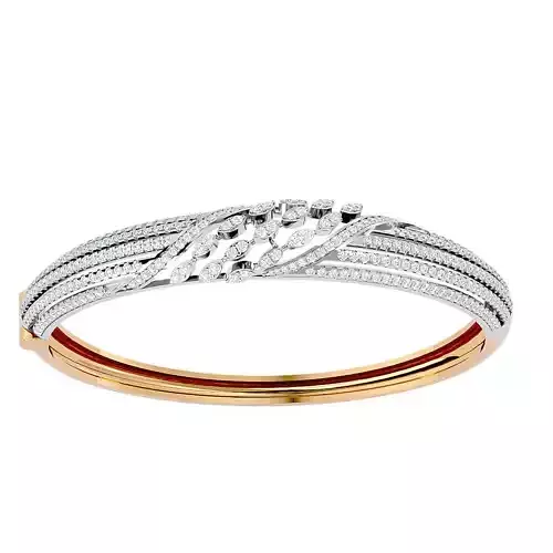 Leaf Women Diamond Bracelet 3dm stl render detail  3D print model