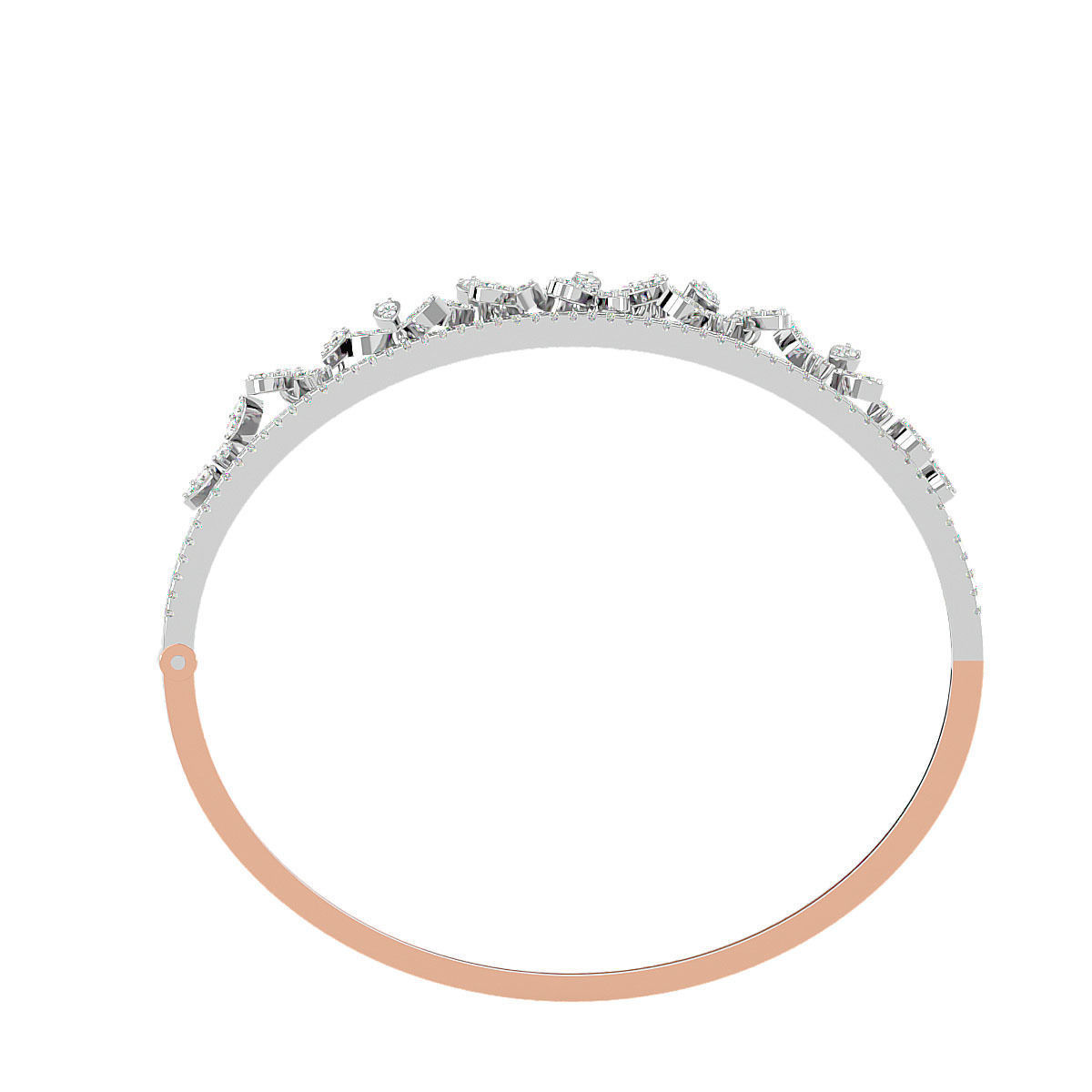 Flower and Leaf Diamond Bracelet 3dm stl render detail 3D print model_13