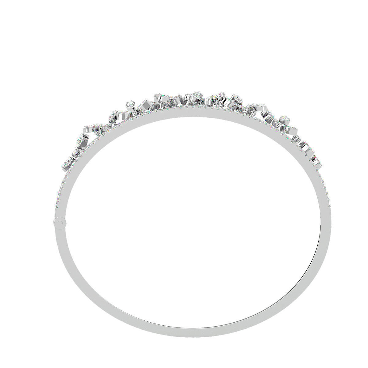 Flower and Leaf Diamond Bracelet 3dm stl render detail 3D print model_14