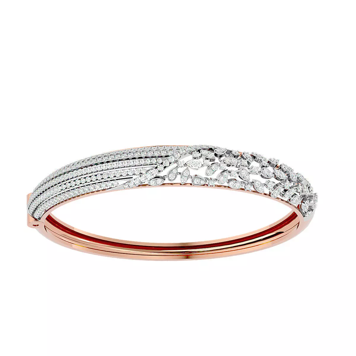 Leaf Diamond Bracelet 3dm stl render detail 3D print model_0