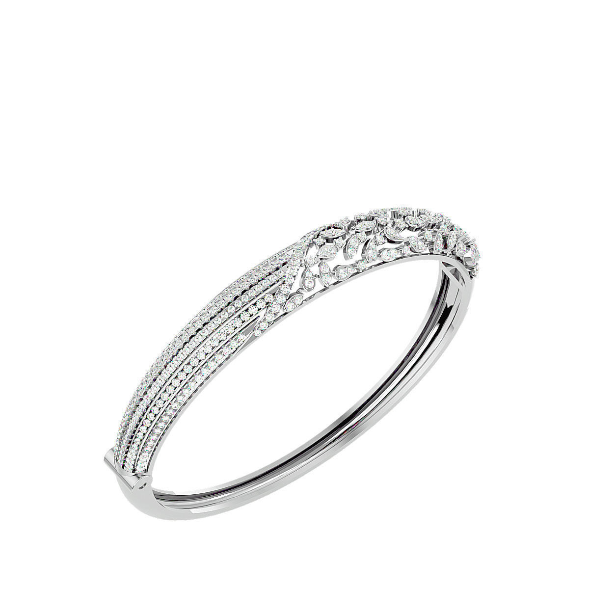 Leaf Diamond Bracelet 3dm stl render detail 3D print model_12