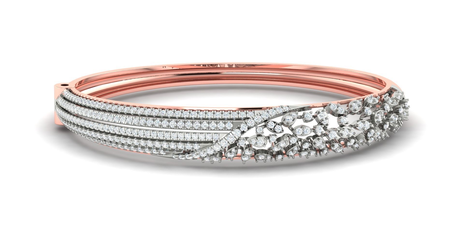 Leaf Diamond Bracelet 3dm stl render detail 3D print model_1