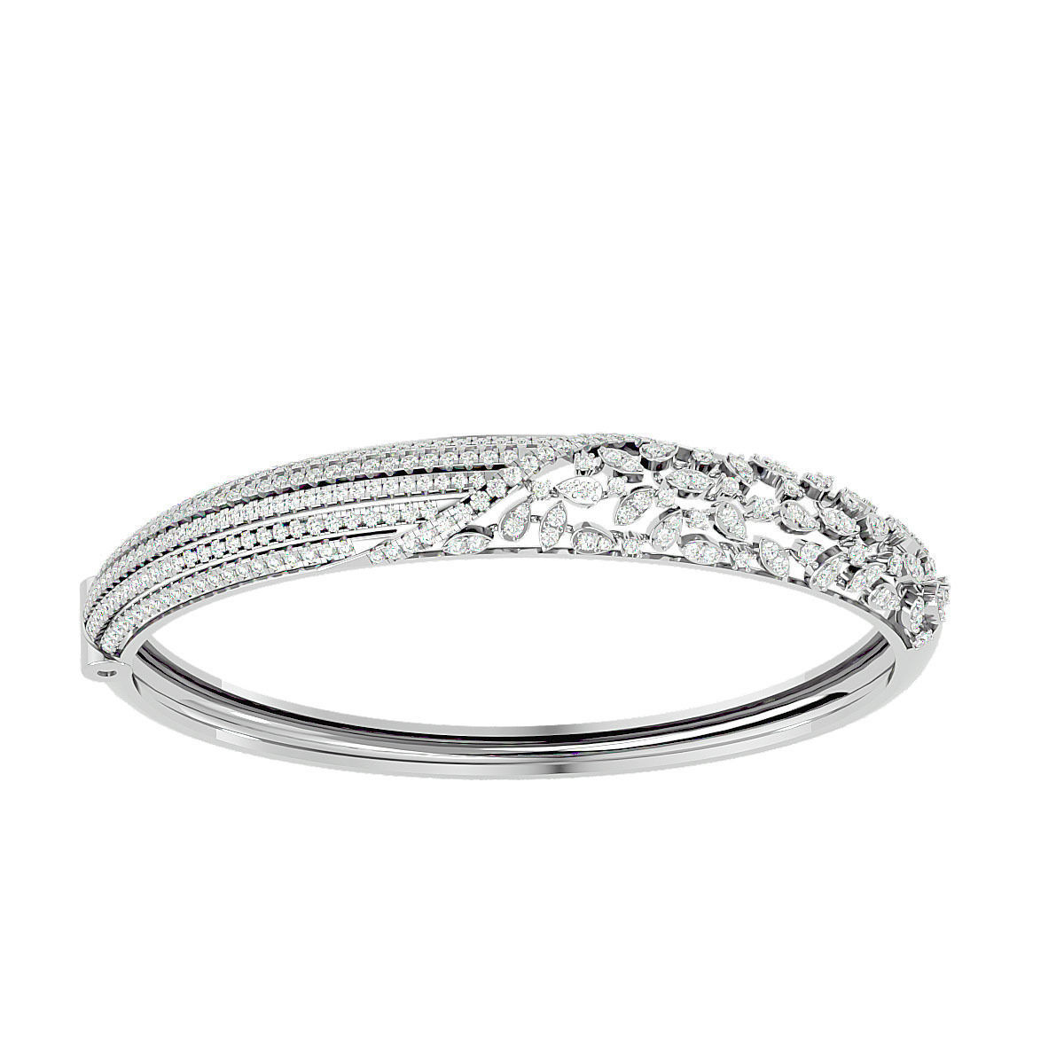 Leaf Diamond Bracelet 3dm stl render detail 3D print model_6