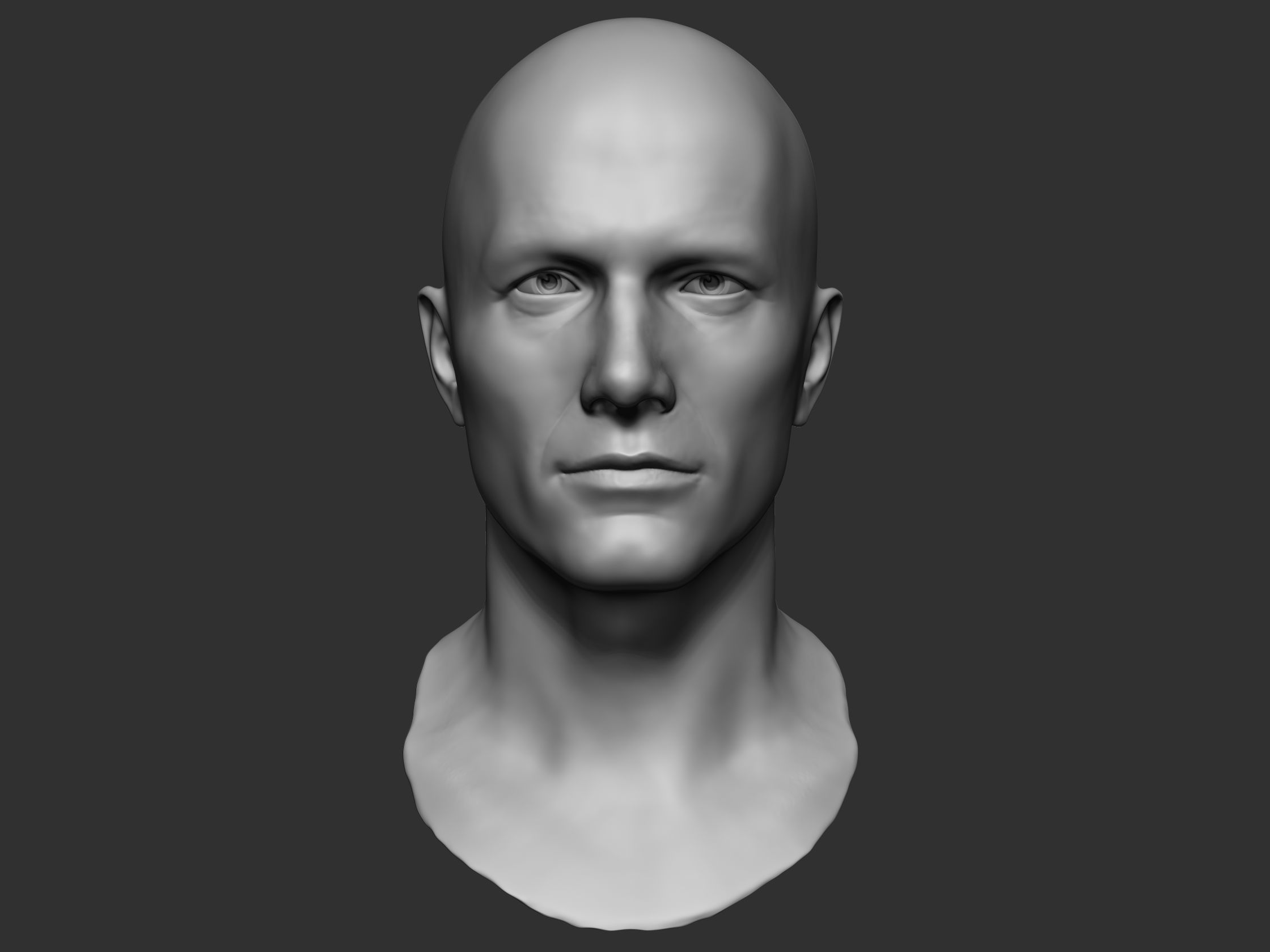 Male Head Sculpt 01 3D model_2