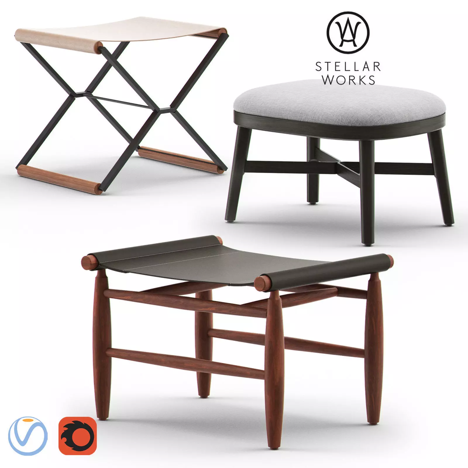 STELLAR WORKS - Ottoman 3D model_0