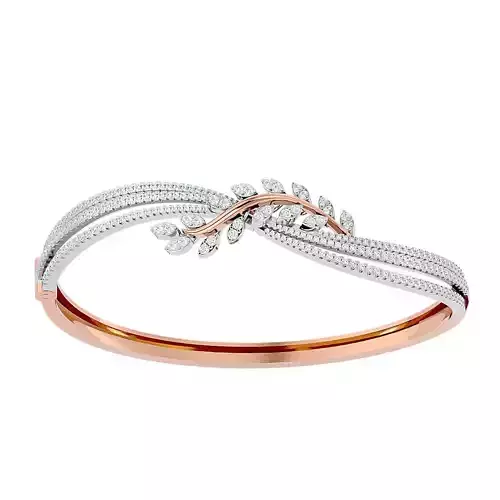 Leaf Diamond Bracelet 3dm stl render detail 3D print model