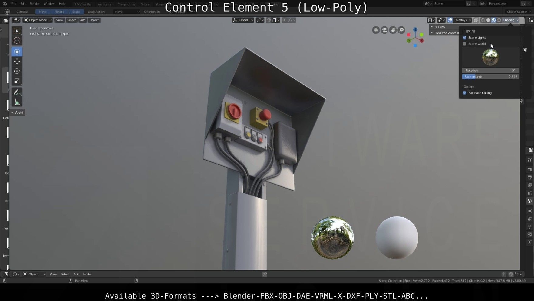 Control Element 5 Low-Poly Version Low-poly 3D model_144
