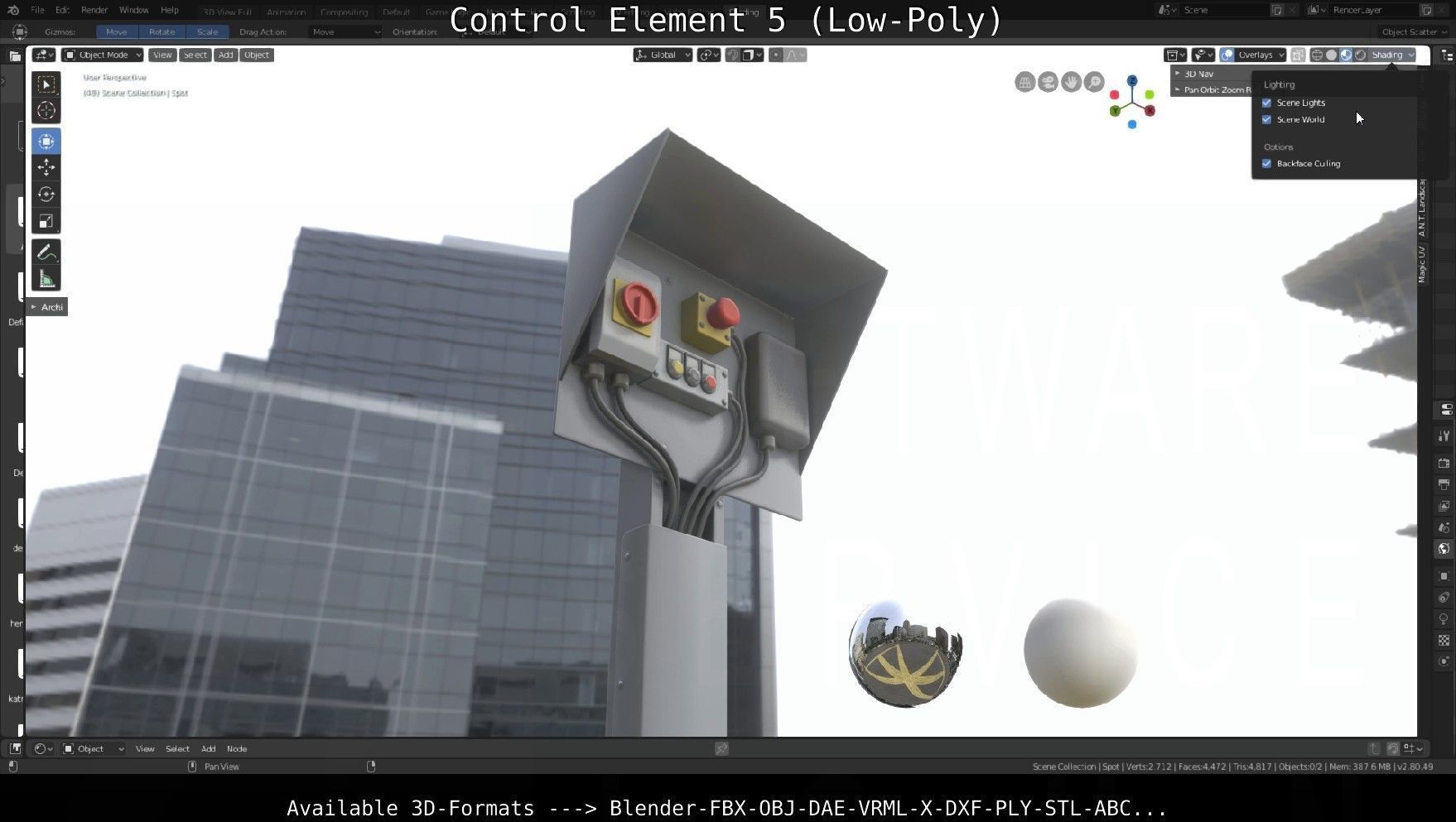 Control Element 5 Low-Poly Version Low-poly 3D model_145