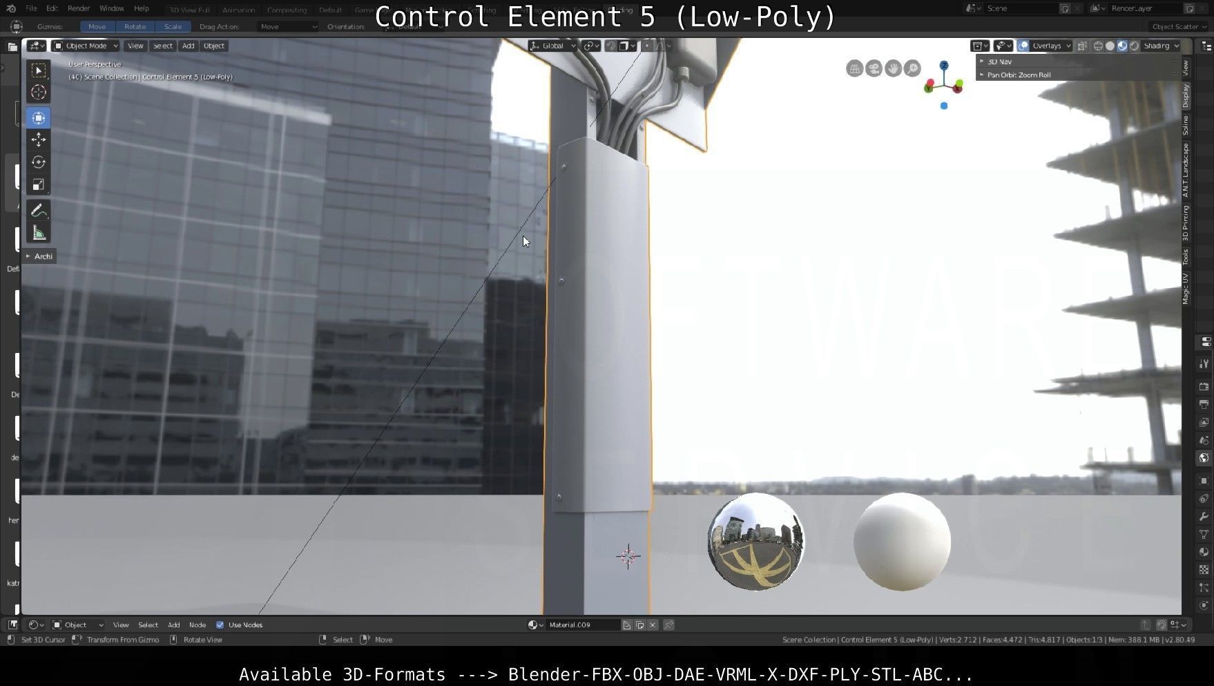 Control Element 5 Low-Poly Version Low-poly 3D model_118