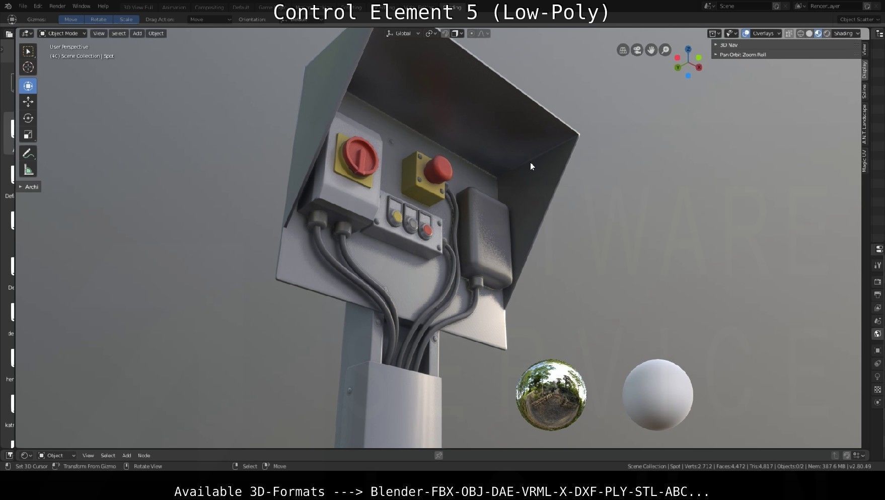 Control Element 5 Low-Poly Version Low-poly 3D model_147