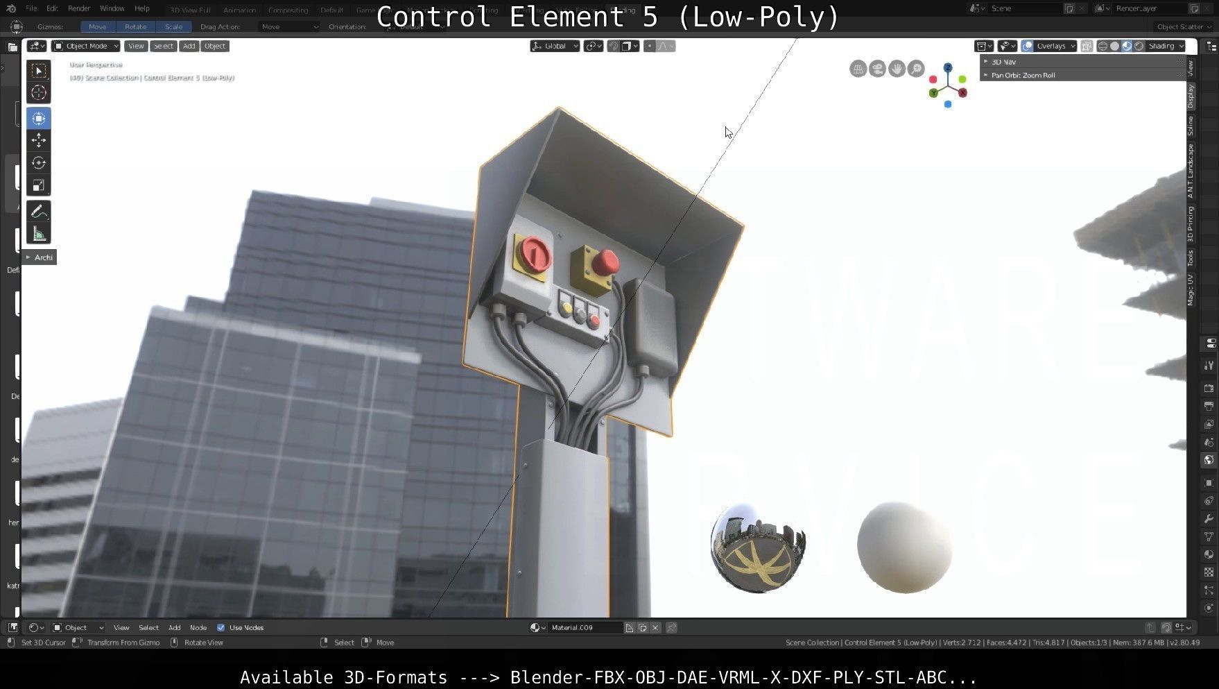 Control Element 5 Low-Poly Version Low-poly 3D model_134