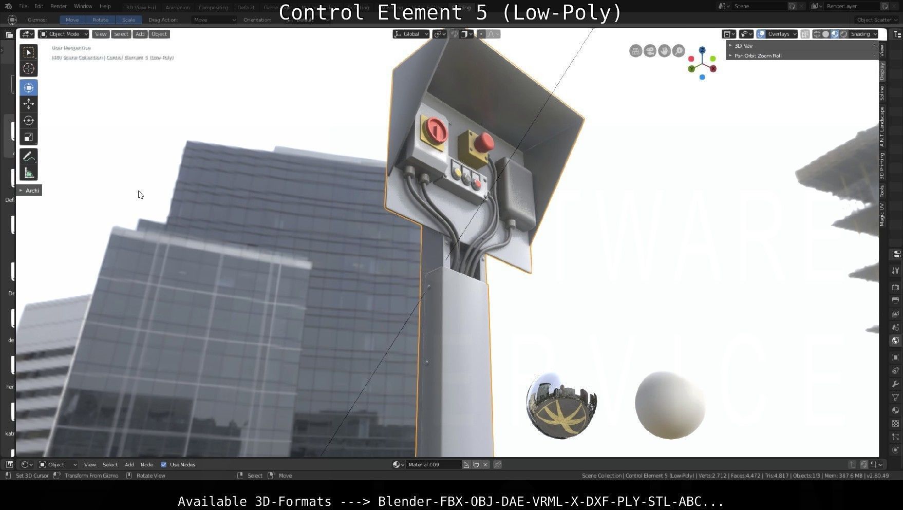 Control Element 5 Low-Poly Version Low-poly 3D model_132