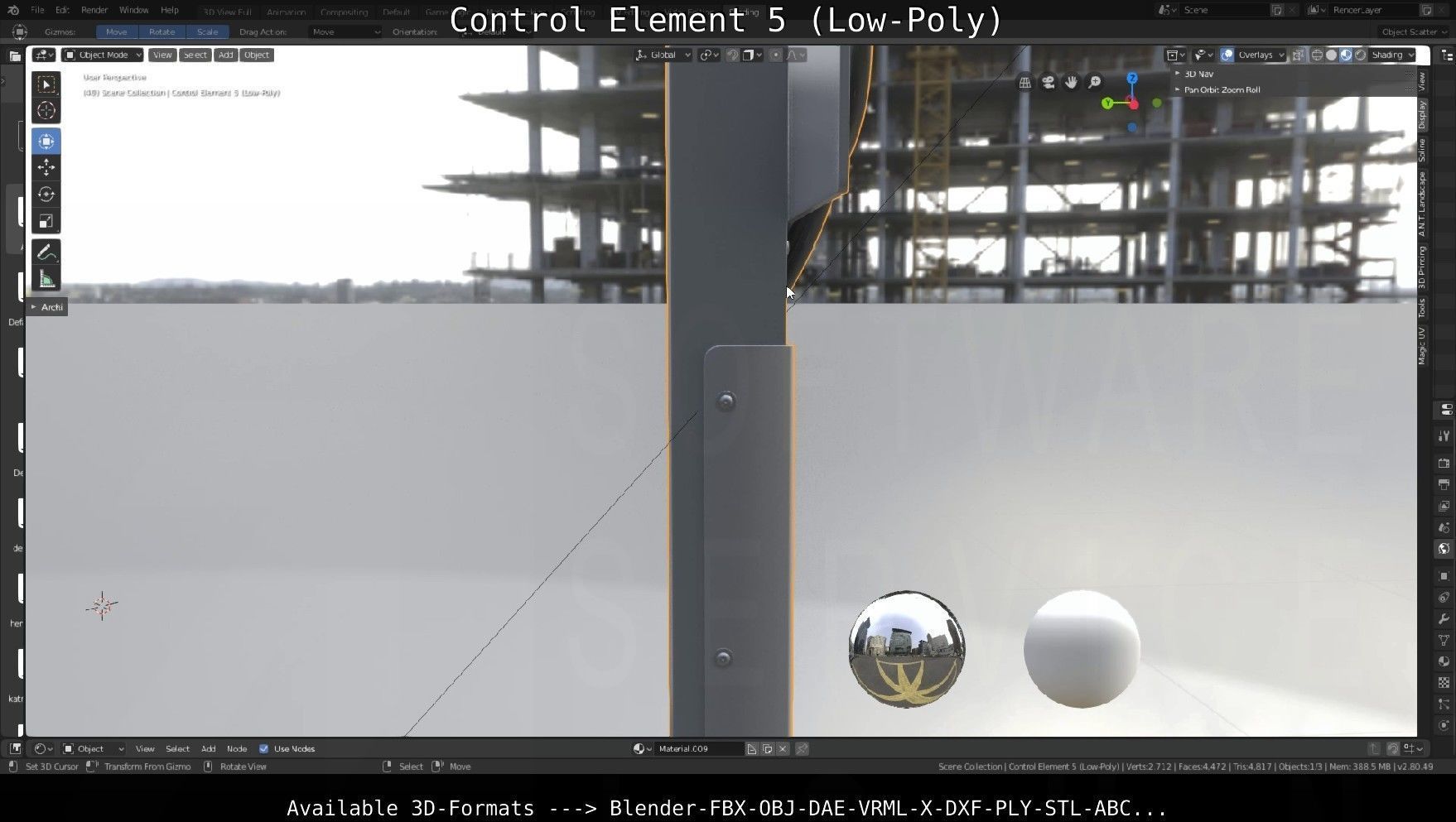 Control Element 5 Low-Poly Version Low-poly 3D model_111