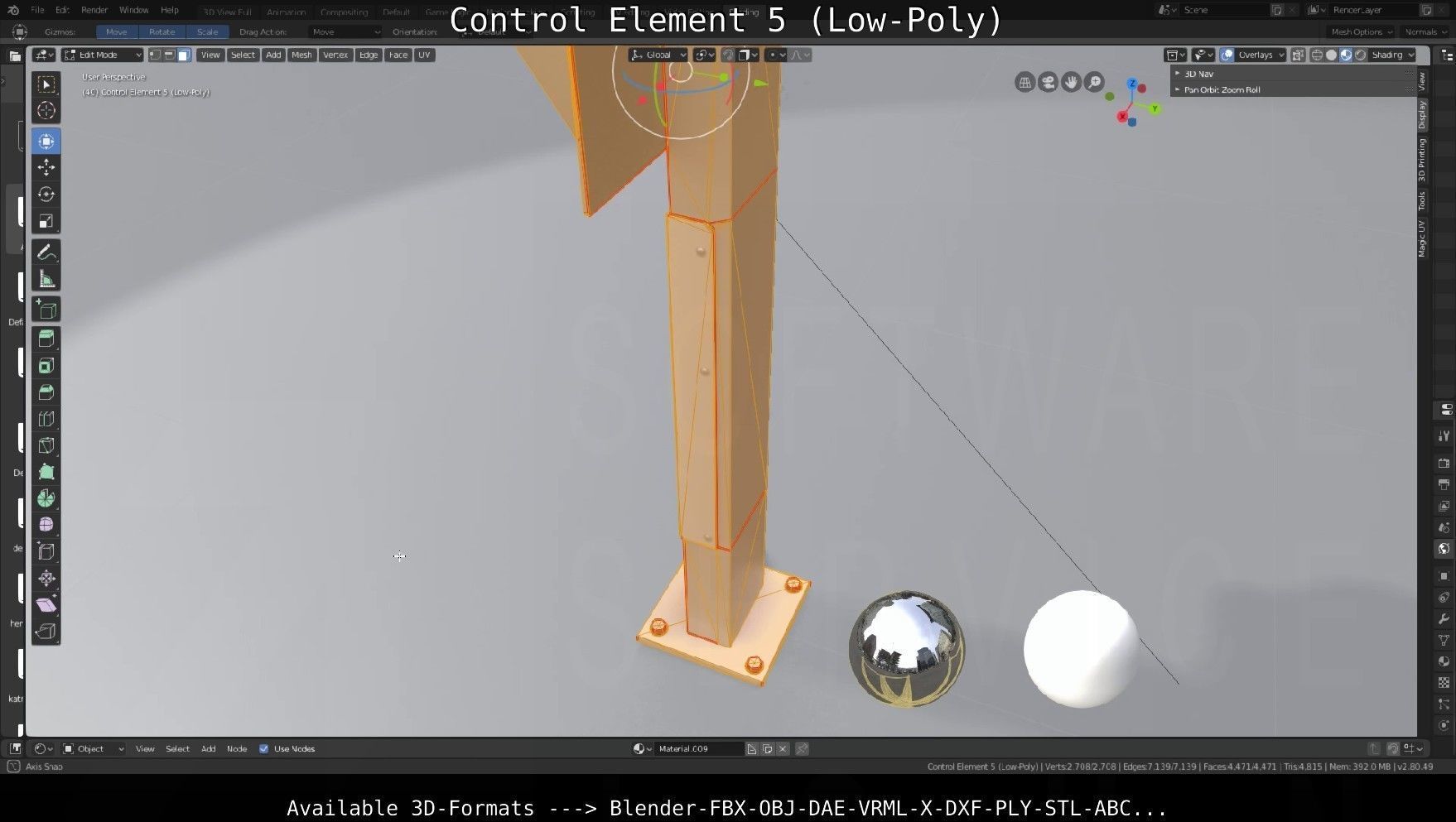 Control Element 5 Low-Poly Version Low-poly 3D model_119