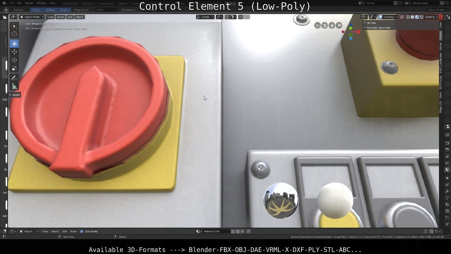 Control Element 5 Low-Poly Version Low-poly 3D model_6