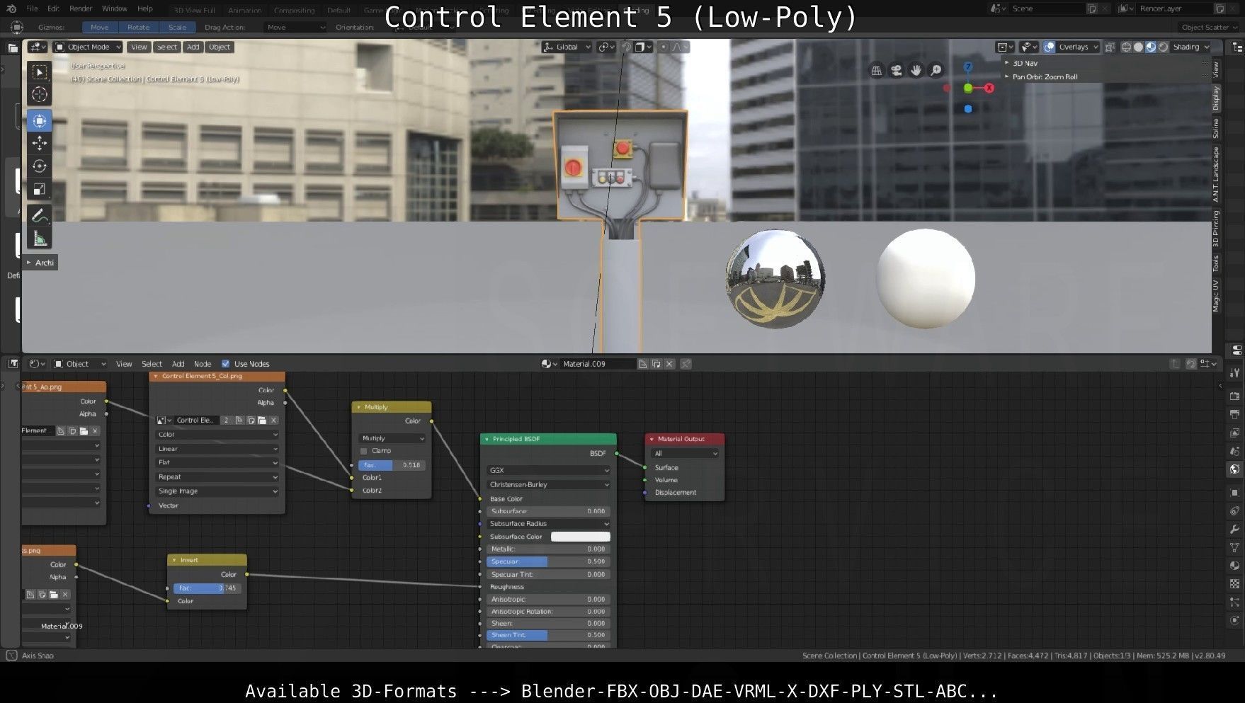 Control Element 5 Low-Poly Version Low-poly 3D model_143