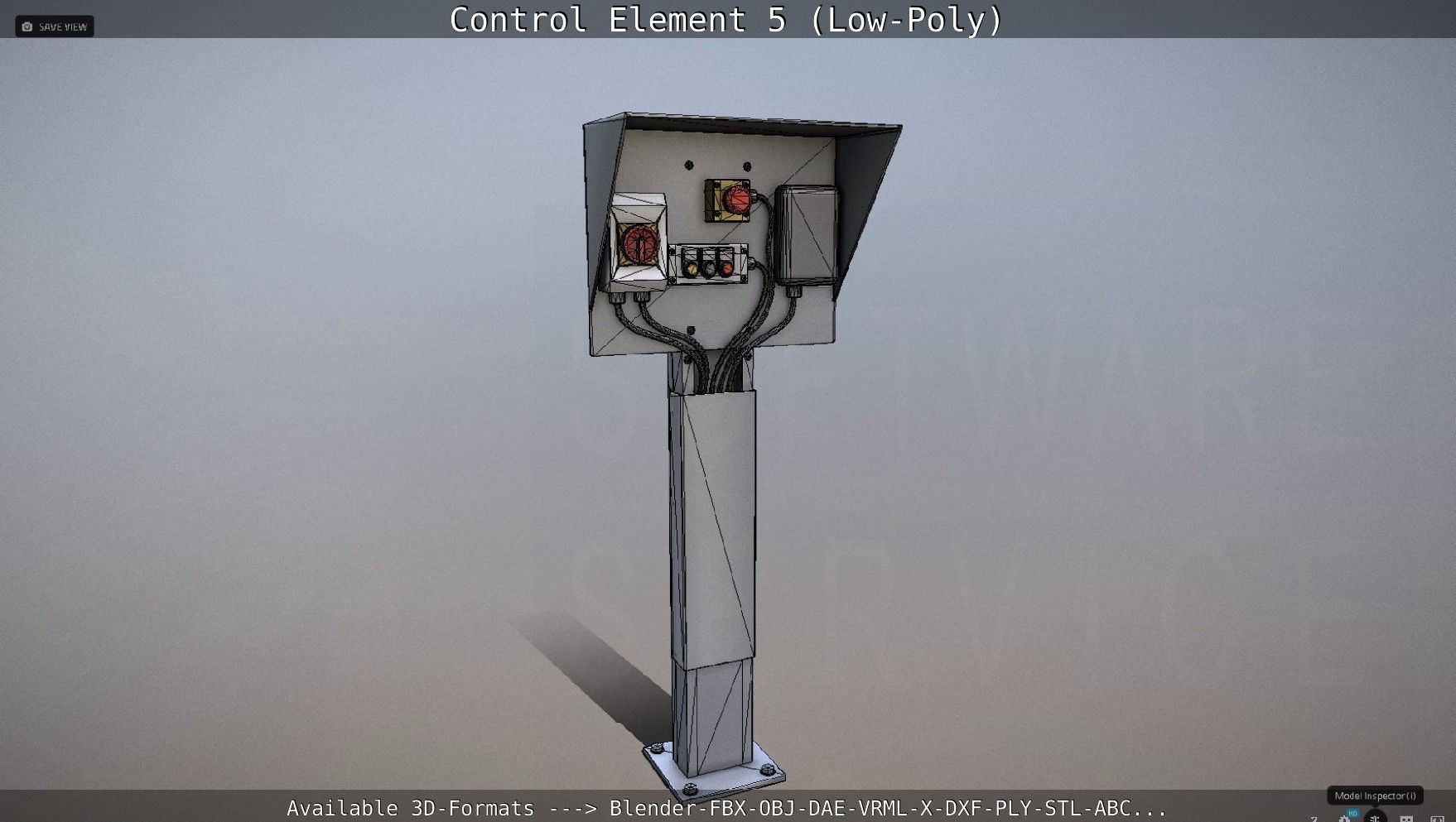 Control Element 5 Low-Poly Version Low-poly 3D model_49