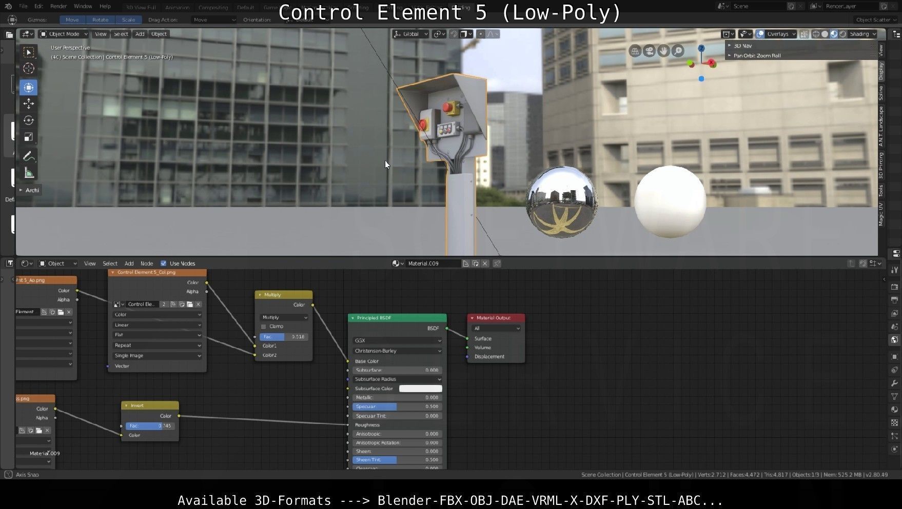 Control Element 5 Low-Poly Version Low-poly 3D model_146
