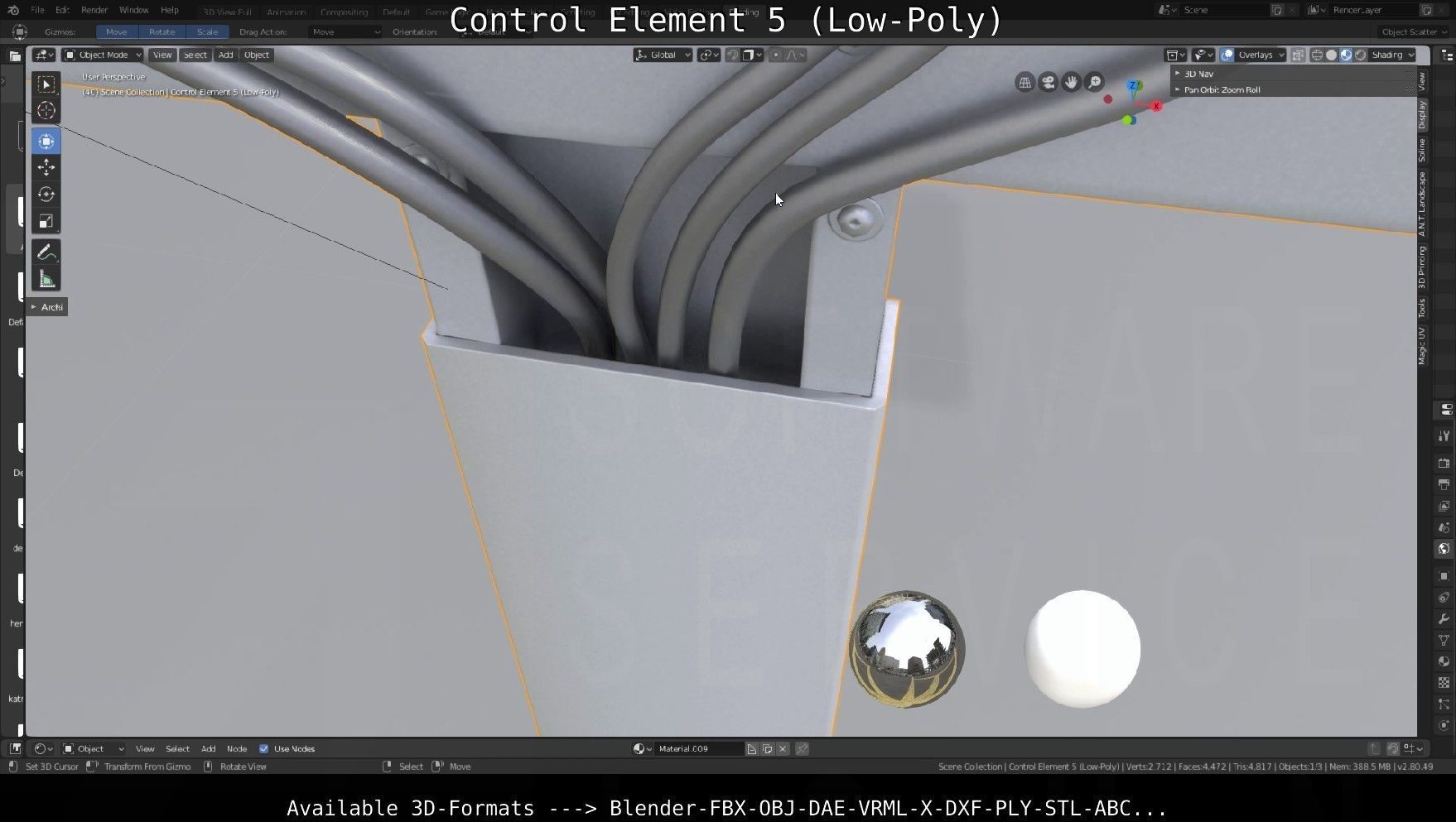 Control Element 5 Low-Poly Version Low-poly 3D model_109