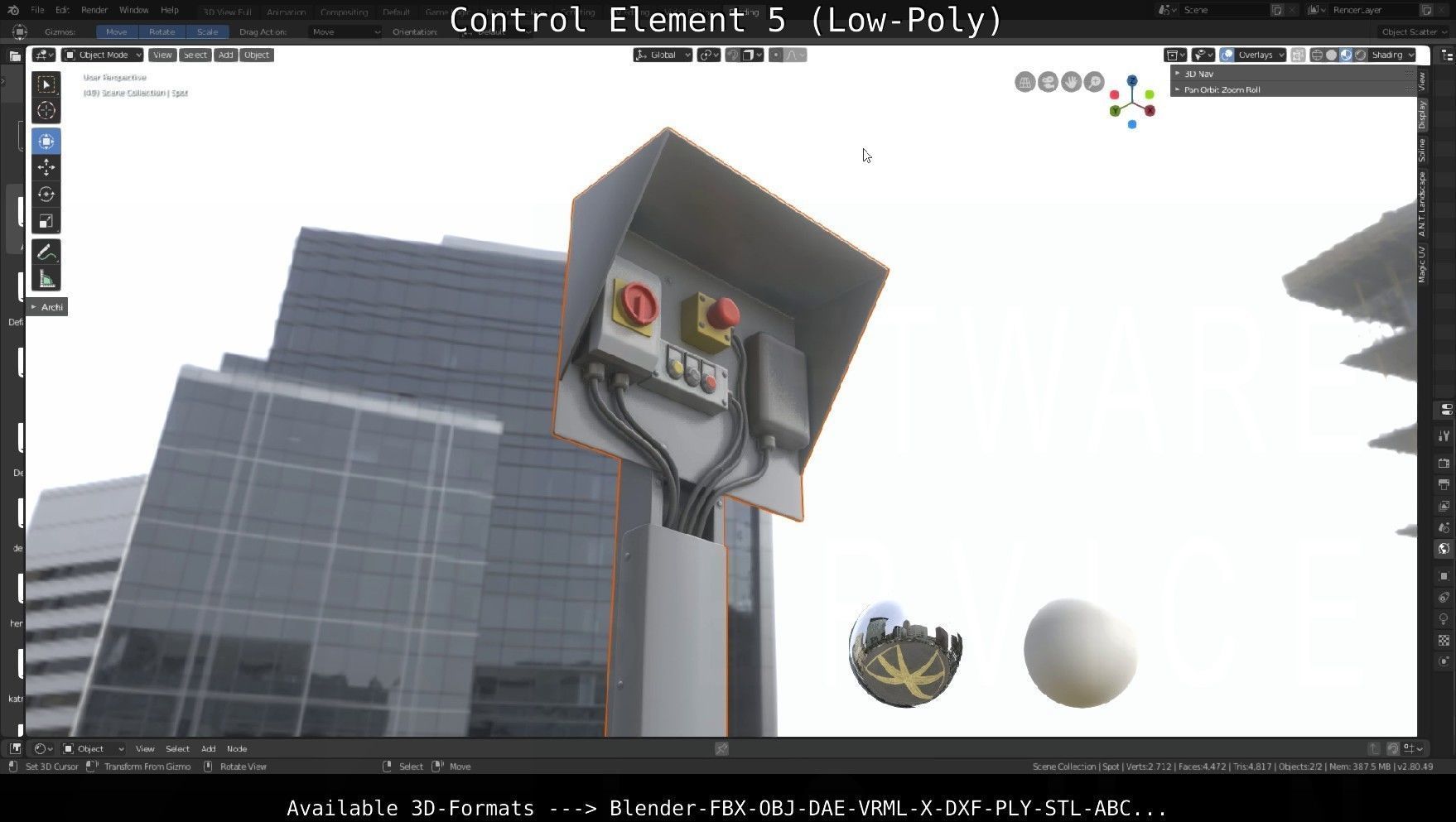 Control Element 5 Low-Poly Version Low-poly 3D model_137