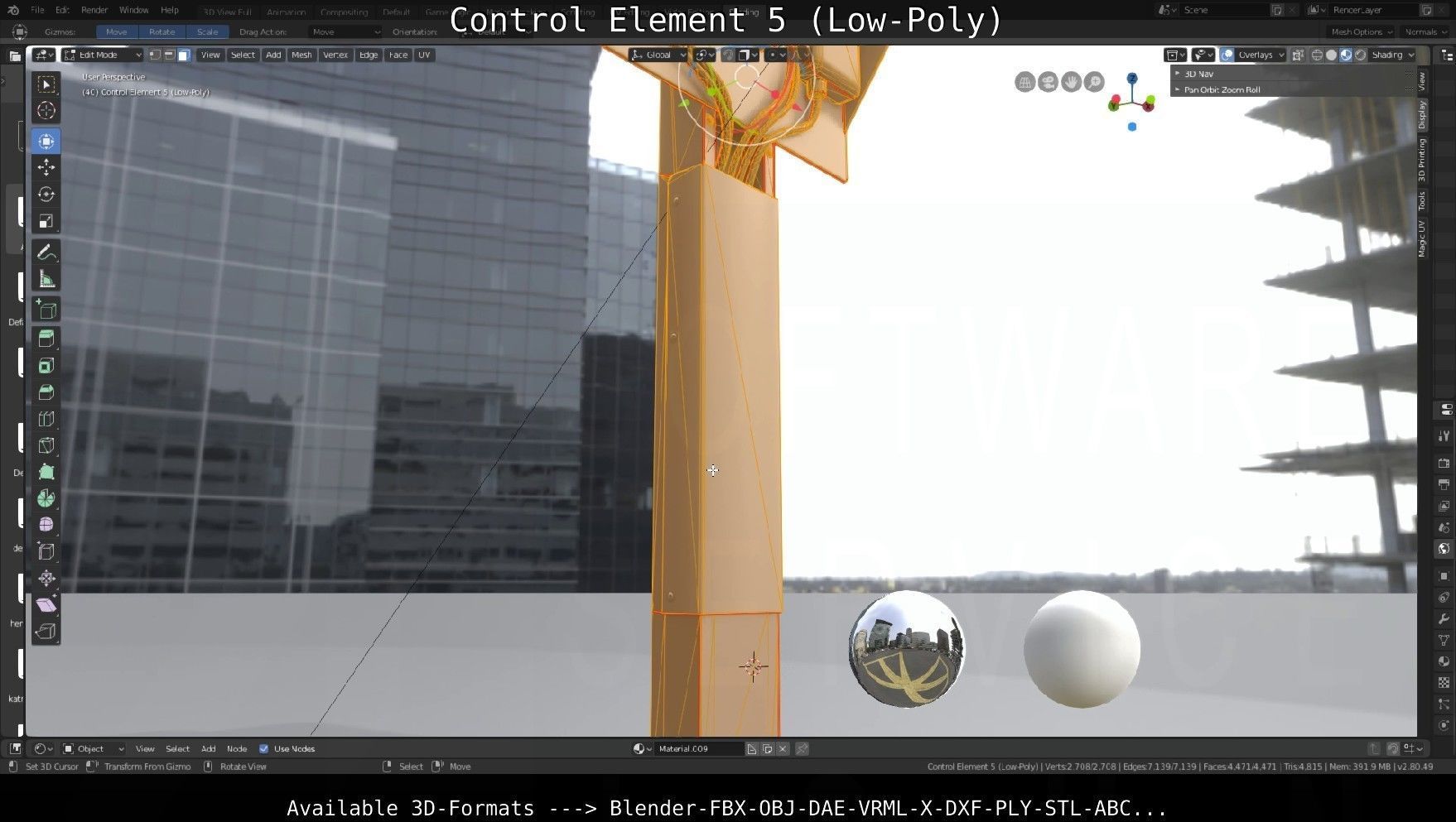 Control Element 5 Low-Poly Version Low-poly 3D model_120