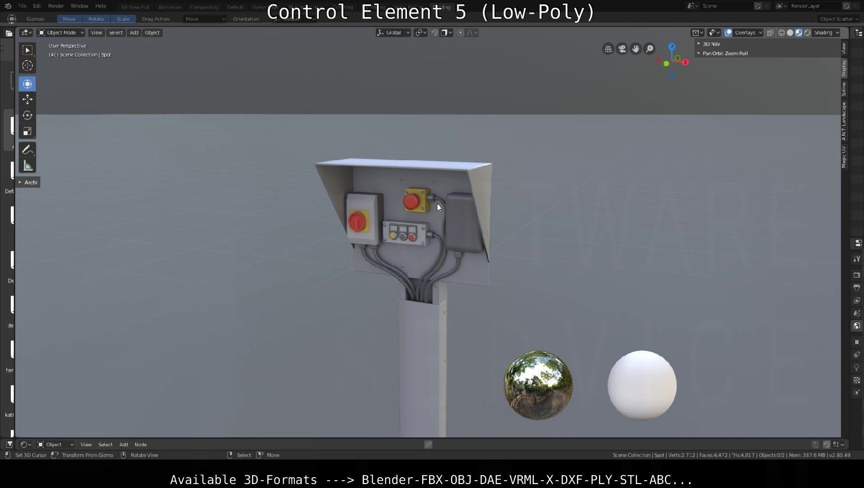 Control Element 5 Low-Poly Version Low-poly 3D model_148