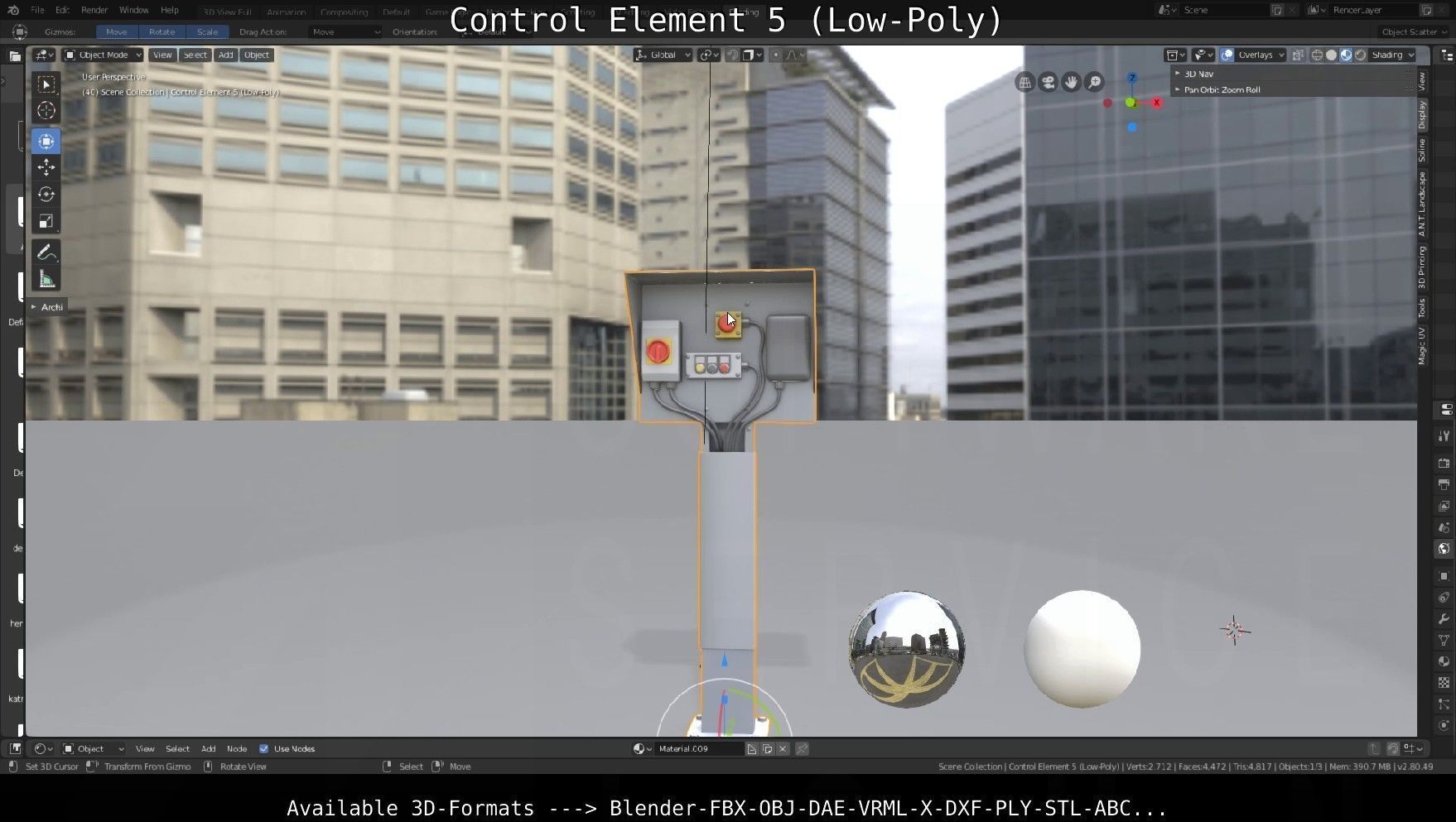 Control Element 5 Low-Poly Version Low-poly 3D model_71