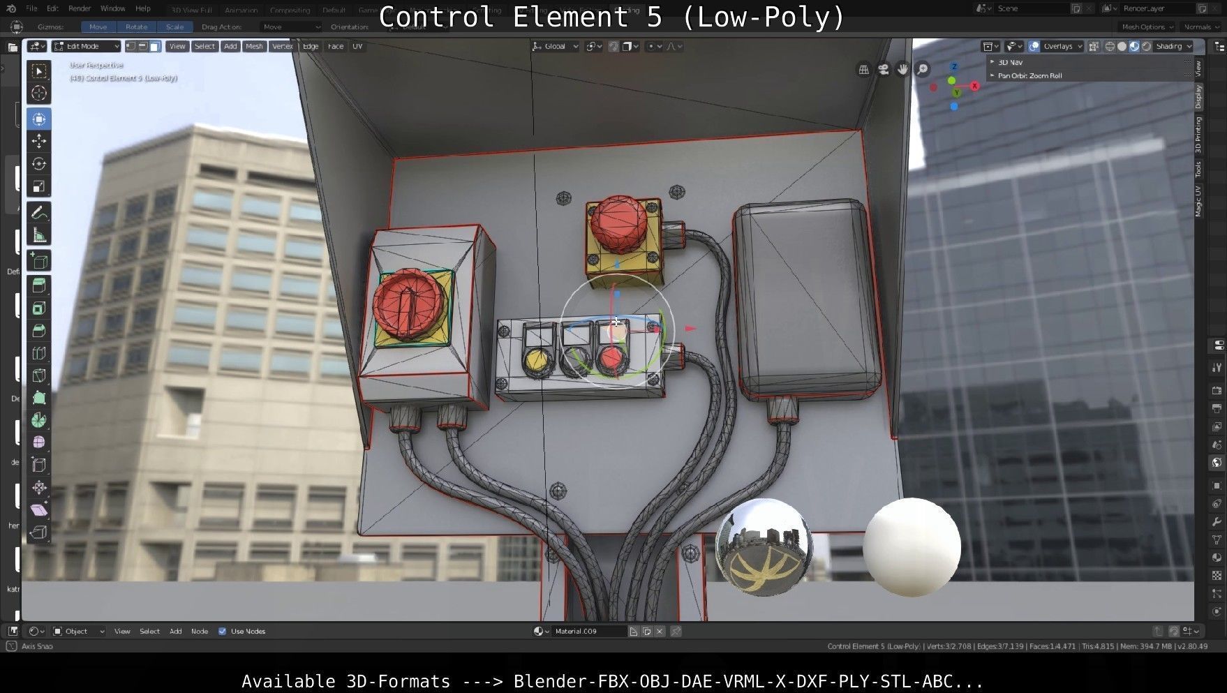 Control Element 5 Low-Poly Version Low-poly 3D model_94