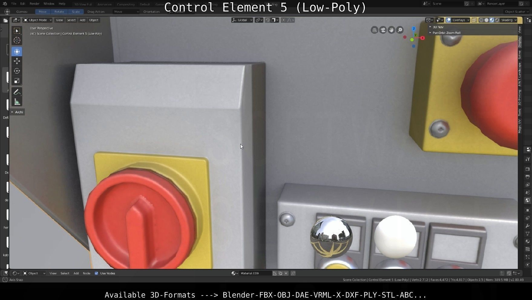 Control Element 5 Low-Poly Version Low-poly 3D model_8