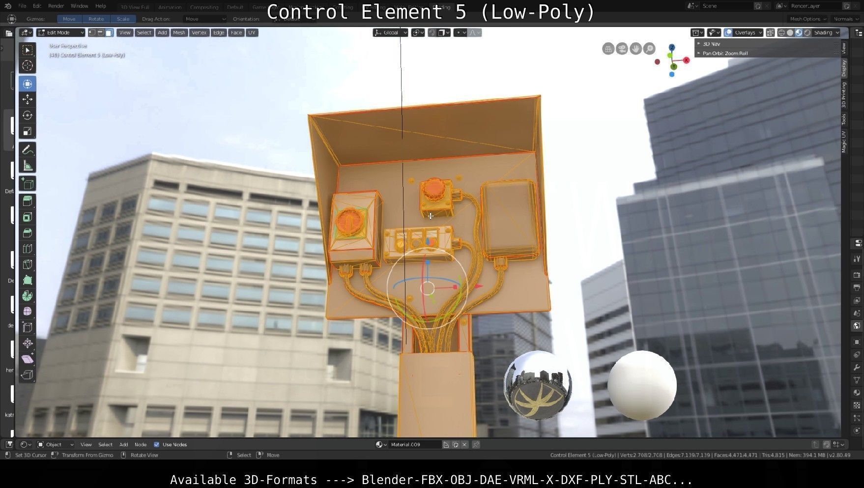 Control Element 5 Low-Poly Version Low-poly 3D model_96