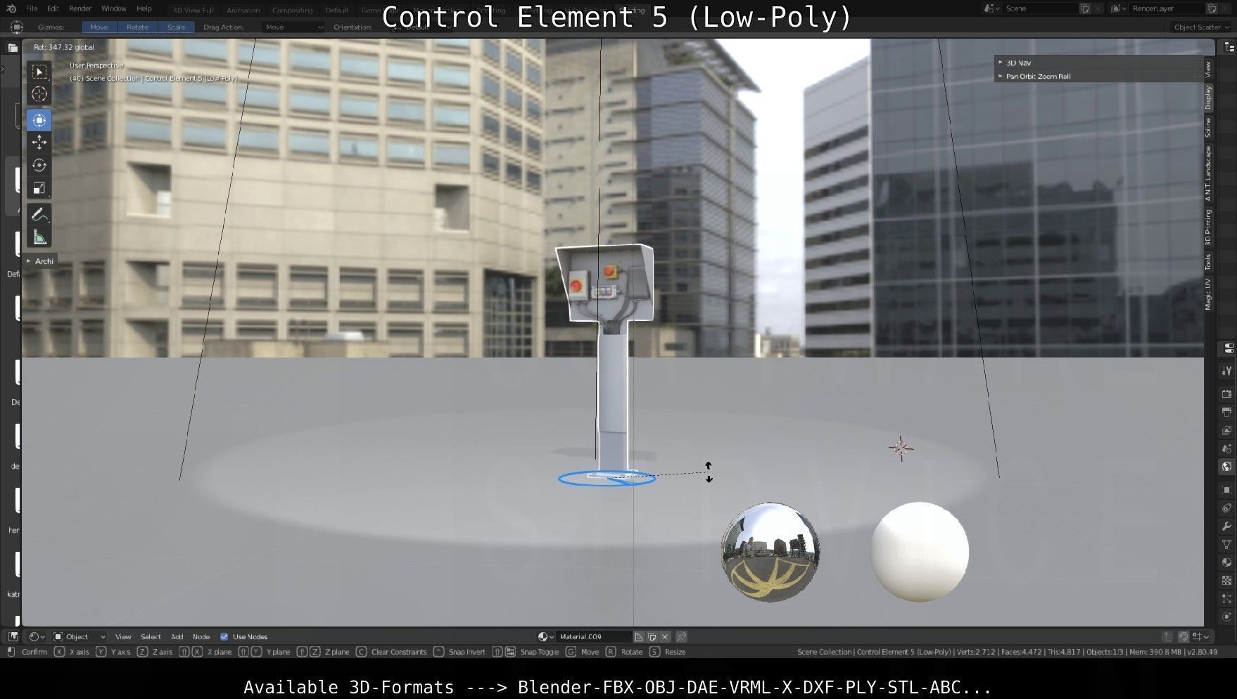 Control Element 5 Low-Poly Version Low-poly 3D model_77