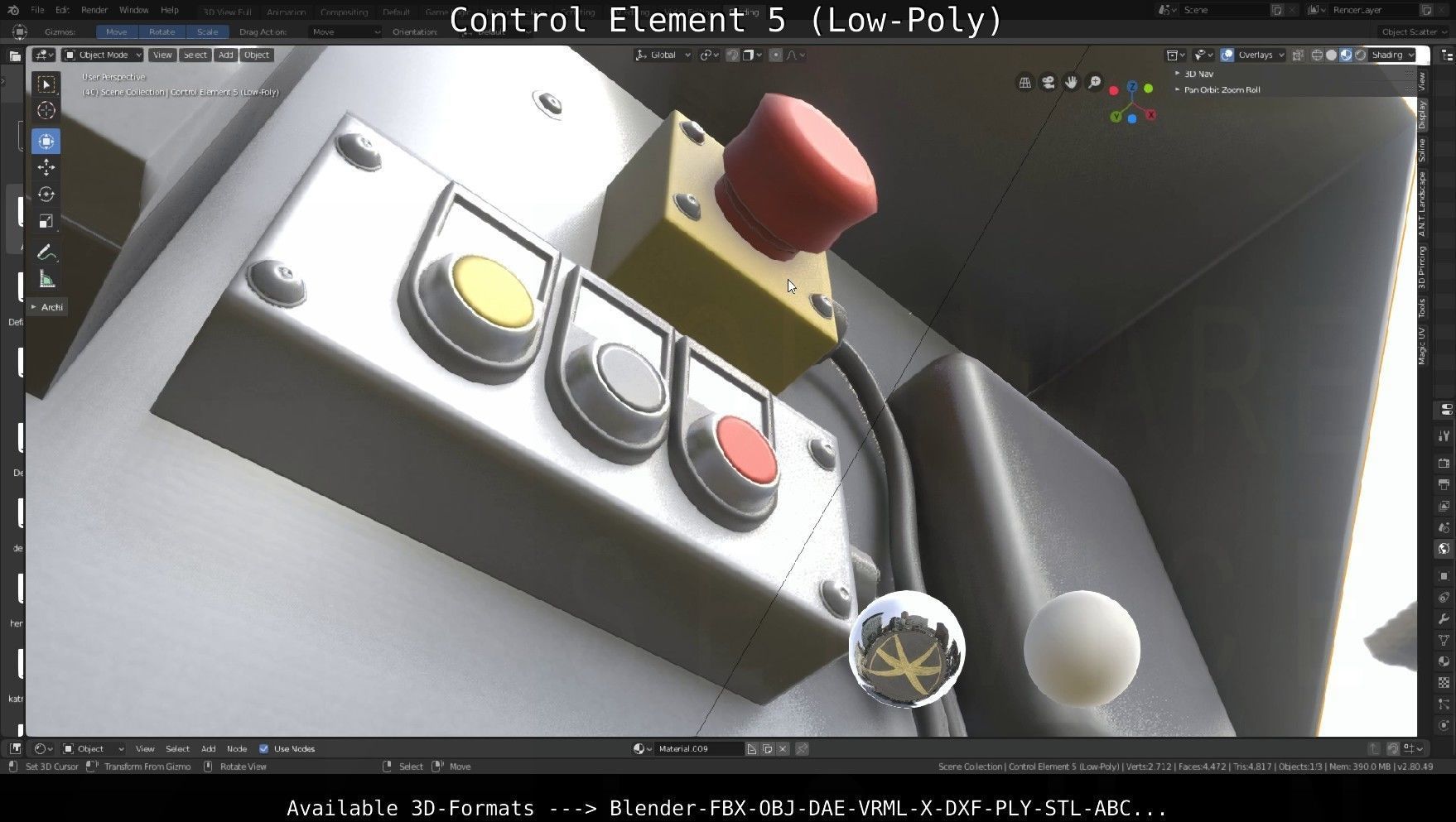 Control Element 5 Low-Poly Version Low-poly 3D model_102