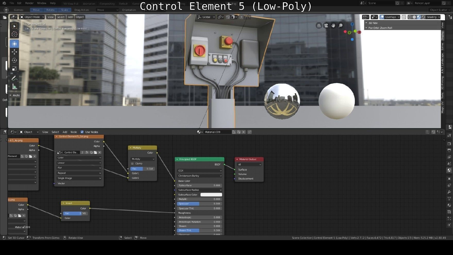 Control Element 5 Low-Poly Version Low-poly 3D model_141
