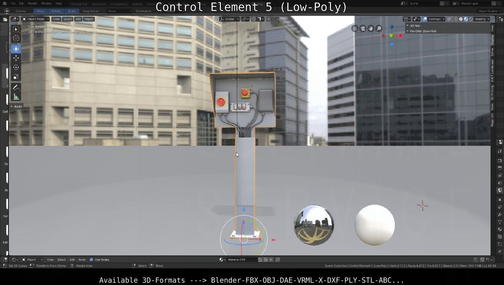 Control Element 5 Low-Poly Version Low-poly 3D model_78