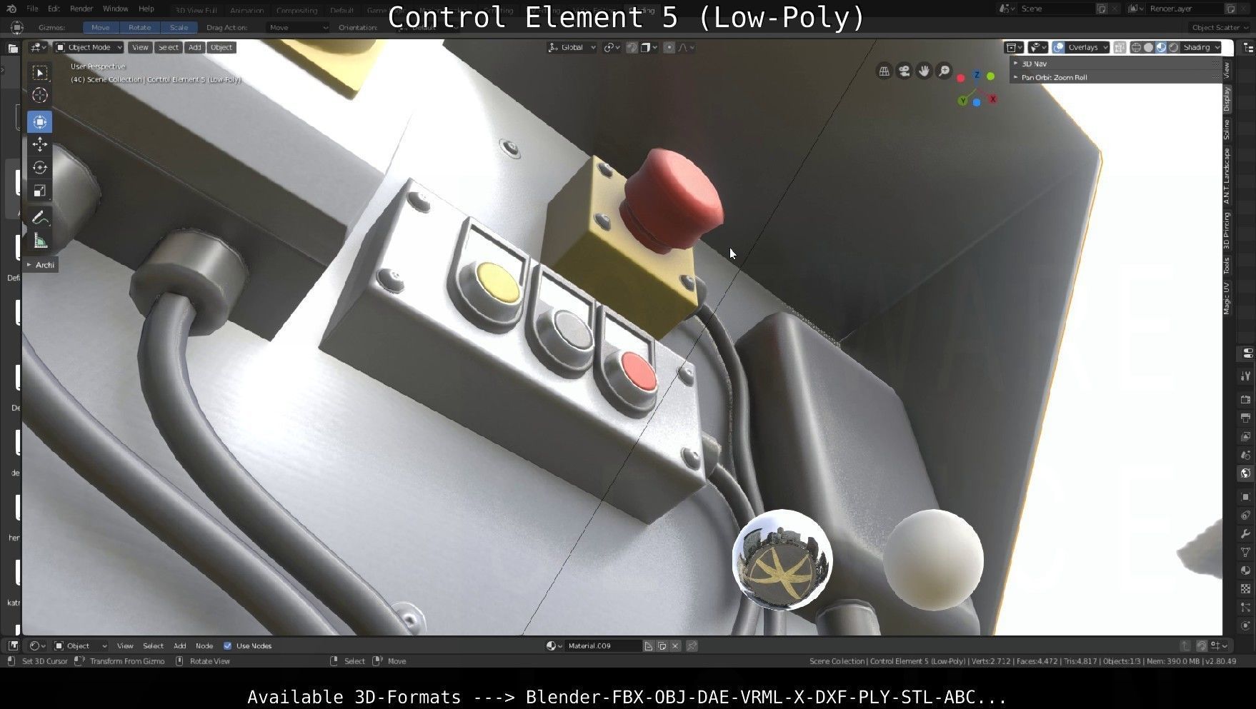 Control Element 5 Low-Poly Version Low-poly 3D model_101