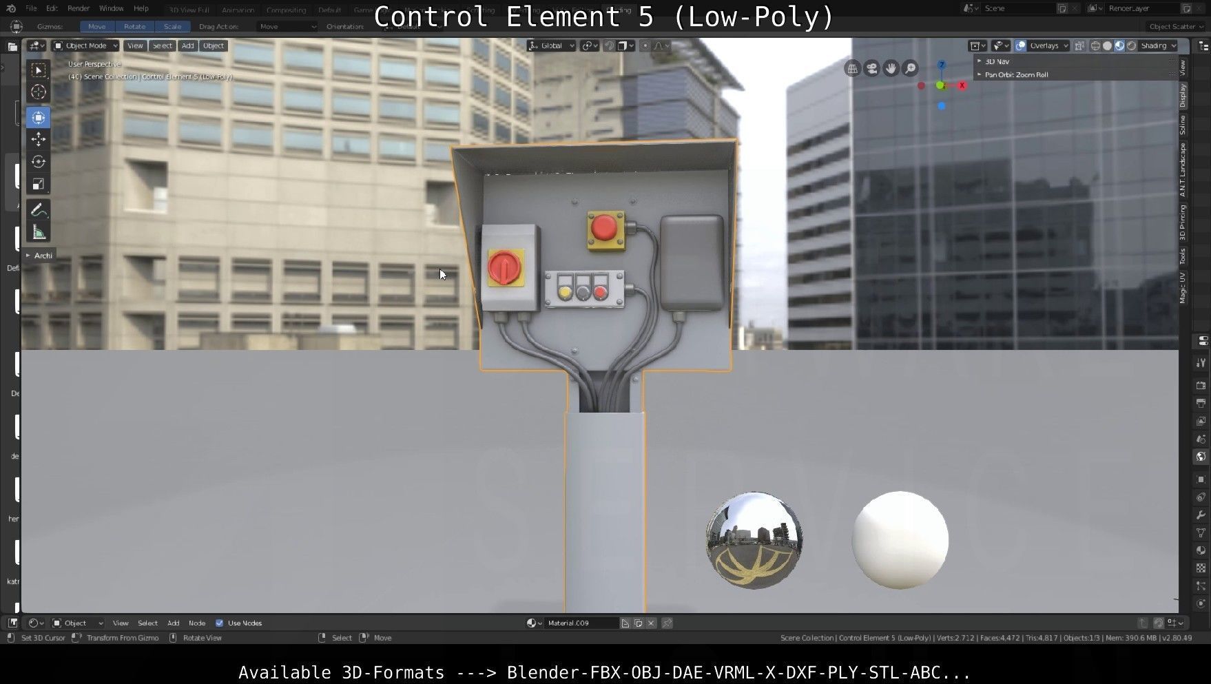Control Element 5 Low-Poly Version Low-poly 3D model_22