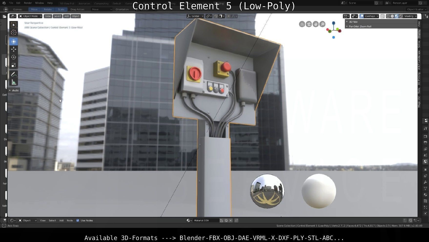 Control Element 5 Low-Poly Version Low-poly 3D model_131