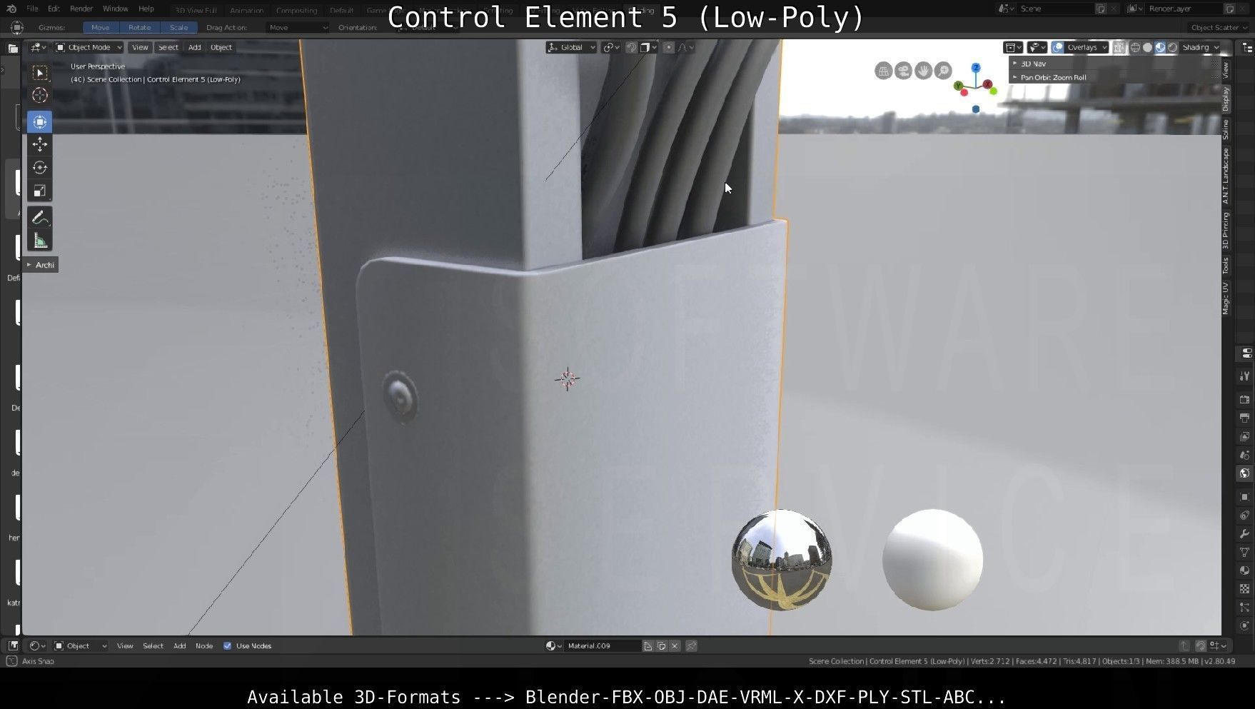 Control Element 5 Low-Poly Version Low-poly 3D model_110