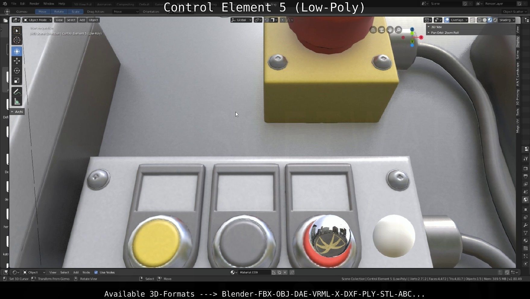 Control Element 5 Low-Poly Version Low-poly 3D model_5
