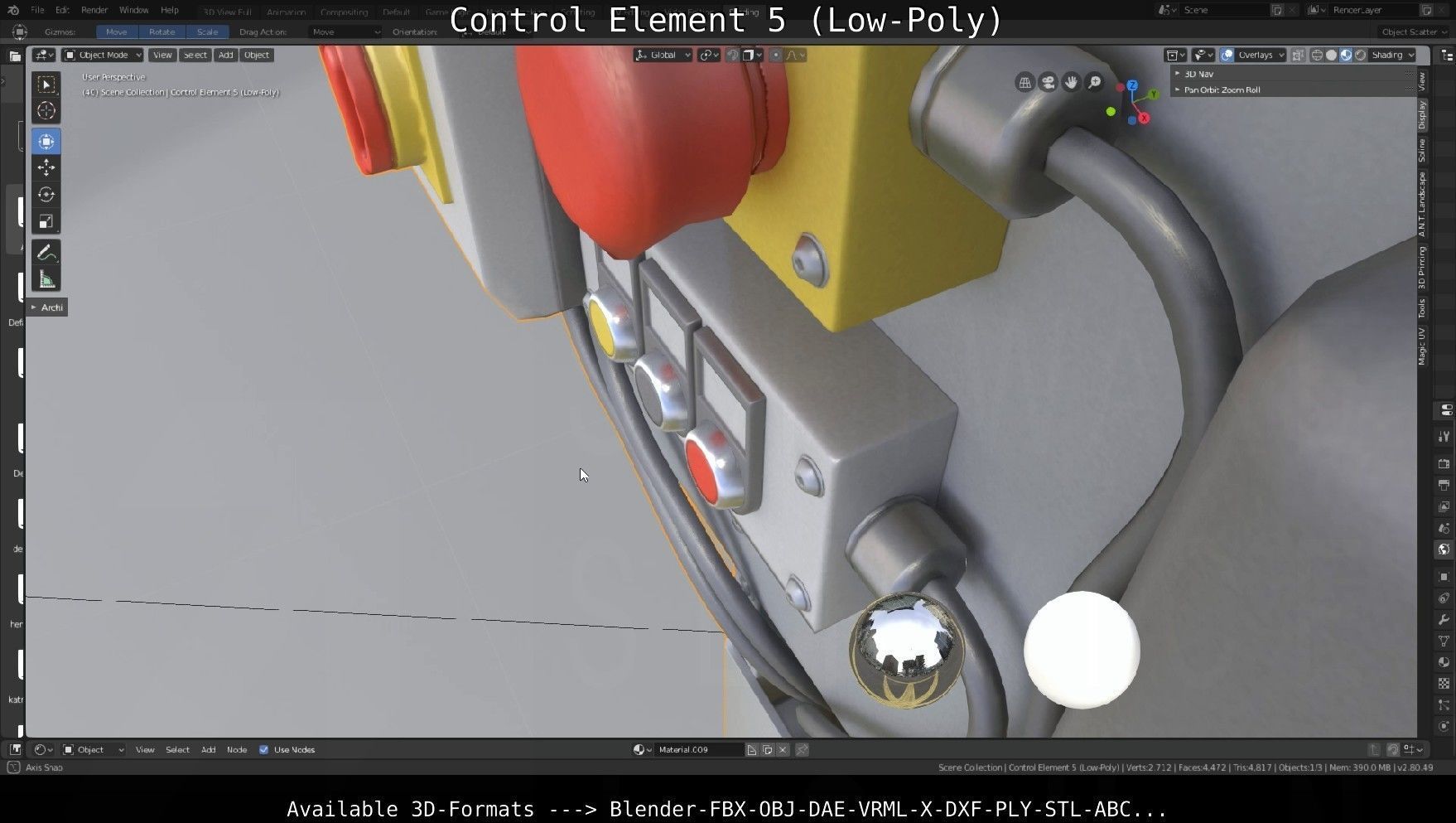 Control Element 5 Low-Poly Version Low-poly 3D model_104