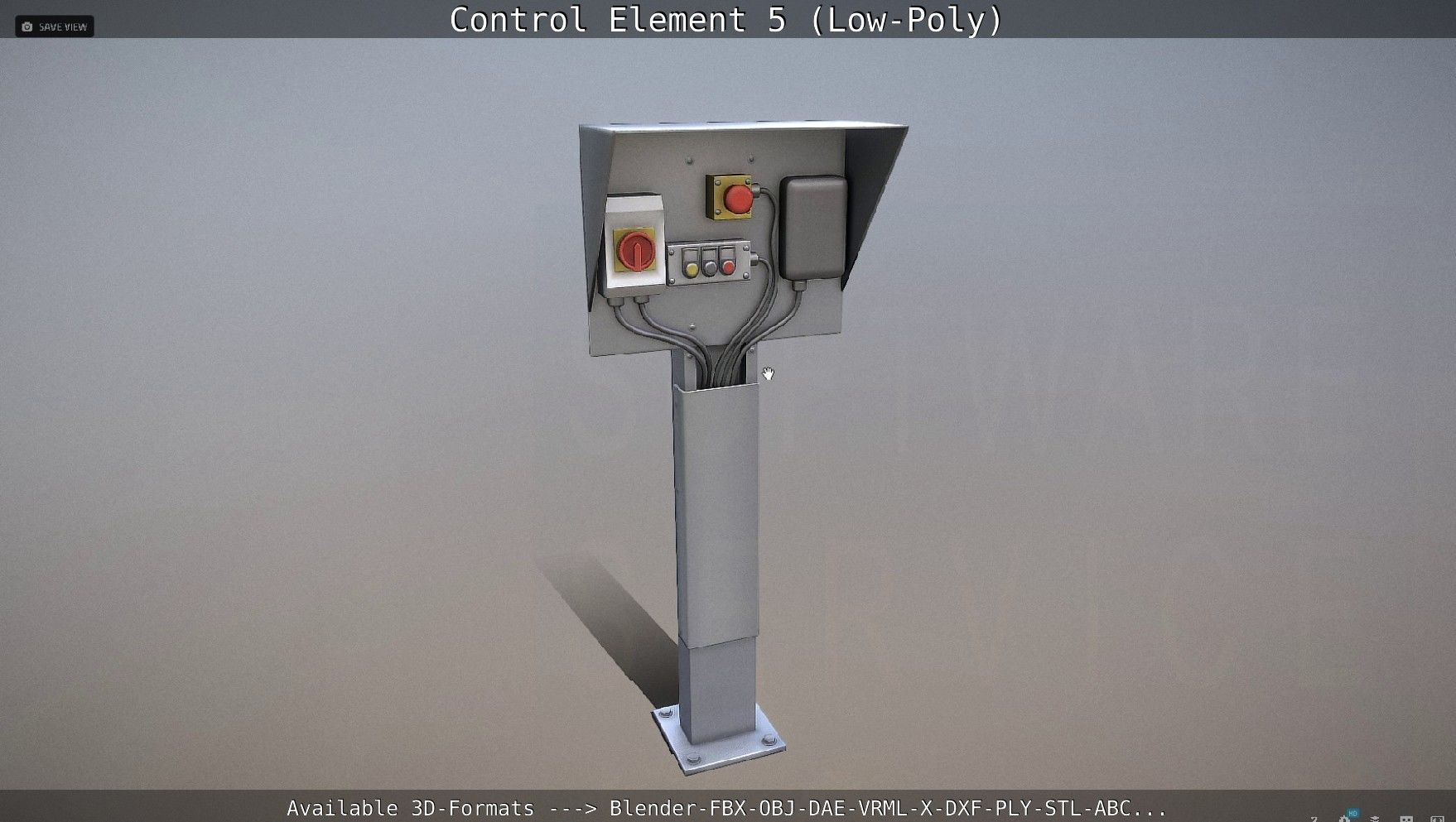 Control Element 5 Low-Poly Version Low-poly 3D model_27